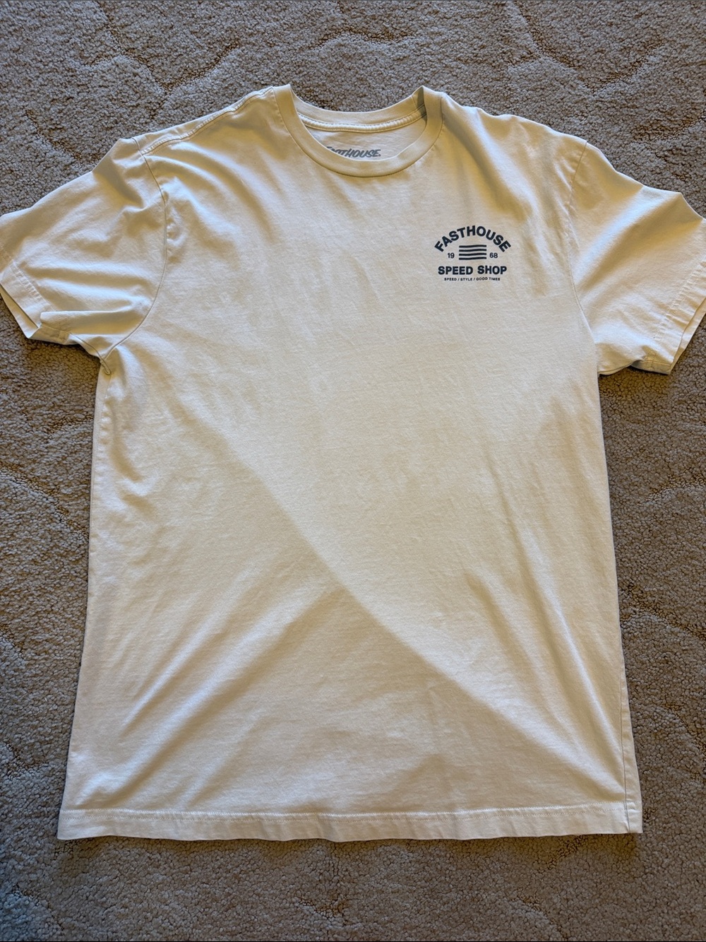 Fasthouse Men’s Cream Short-Sleeve Logo T-Shirt